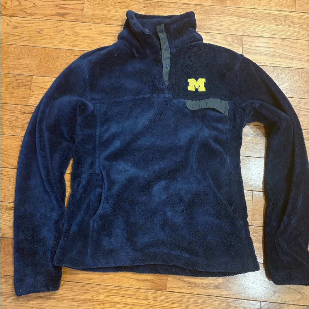 Pro Edge Blue Yellow Fleece Jacket Plush Quarter-Zip